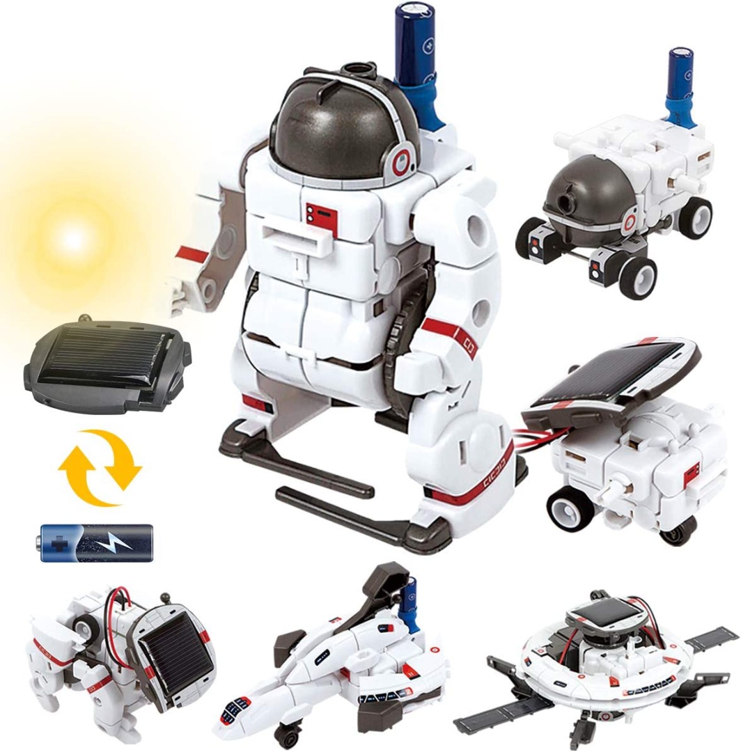 "GILOBABY Solar Robot Toy, 6 IN 1 STEM Educational Space Robotic Toy ...