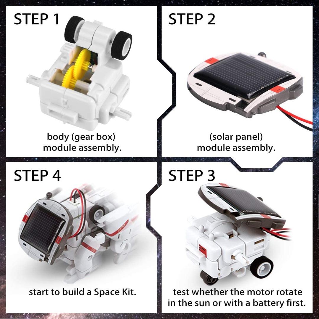 "GILOBABY Solar Robot Toy, 6 IN 1 STEM Educational Space Robotic Toy