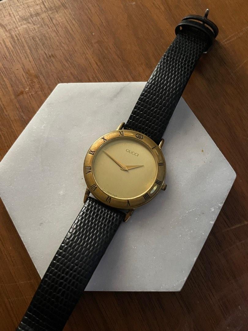 Gucci leather watch discount
