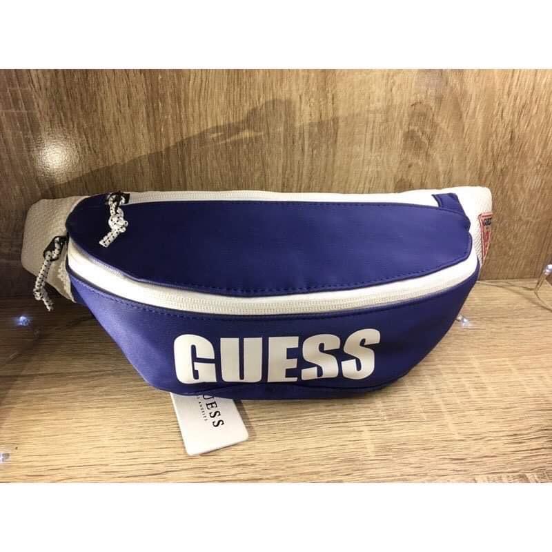 Guess Champs Bum Bag (Sapphire) (Category: Belt bags, Clutches and Pouches) located in Pasig City. Submitted by brandedcollection20 (Listing ID 1188459865, Image 2). Description: 100% Brand New 100% Legit 100% Original 100% Authentic Contrast logo printed bum bag Polyester 2 main zipper compartments 1 interior zipper compartment Adjustable strap Lined interior Dimensions: L 37cm x H 12cm x W 10cm Waist drop: 46cm.