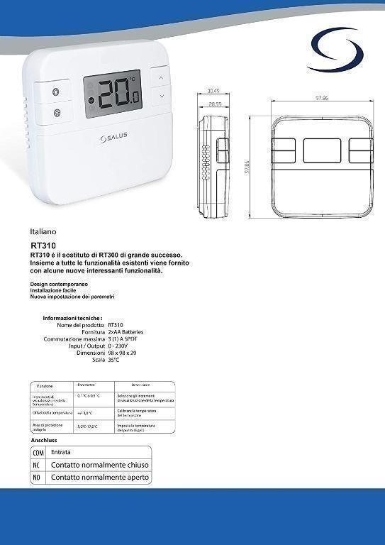 H1026 Salus RT310 Thermostat, White, Mobile Phones u0026 Gadgets, Other Gadgets  on Carousell