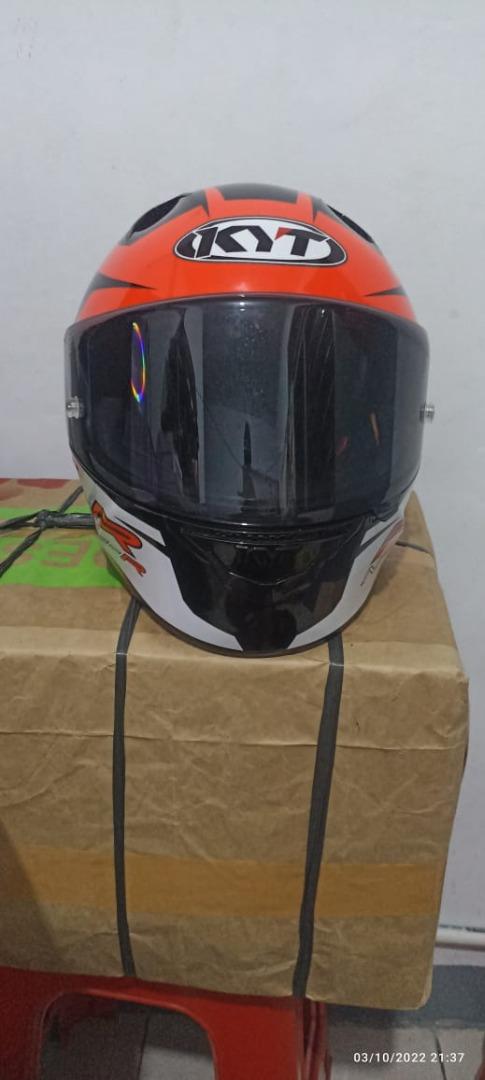 Helm Full Face Kyt Nfr Casco Track Glossy Black Red Murah Original