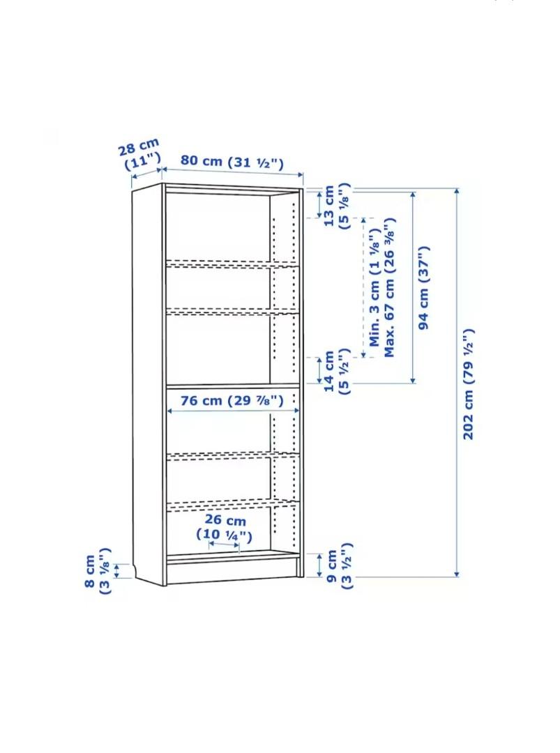 IKEA BILLY BOOKCASE WHITE, Furniture & Home Living, Furniture, Shelves