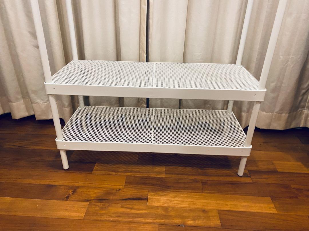 IKEA MACKAPAR coat rack with shoe storage unit, white, 78x32x193 cm