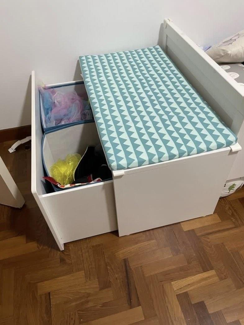 Ikea Smasta storage bench with drawer and foam topper, Babies & Kids, Baby Nursery & Kids
