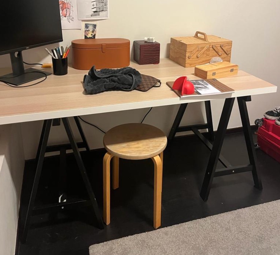 Ikea Trestle Desk, Furniture & Home Living, Furniture, Tables & Sets on