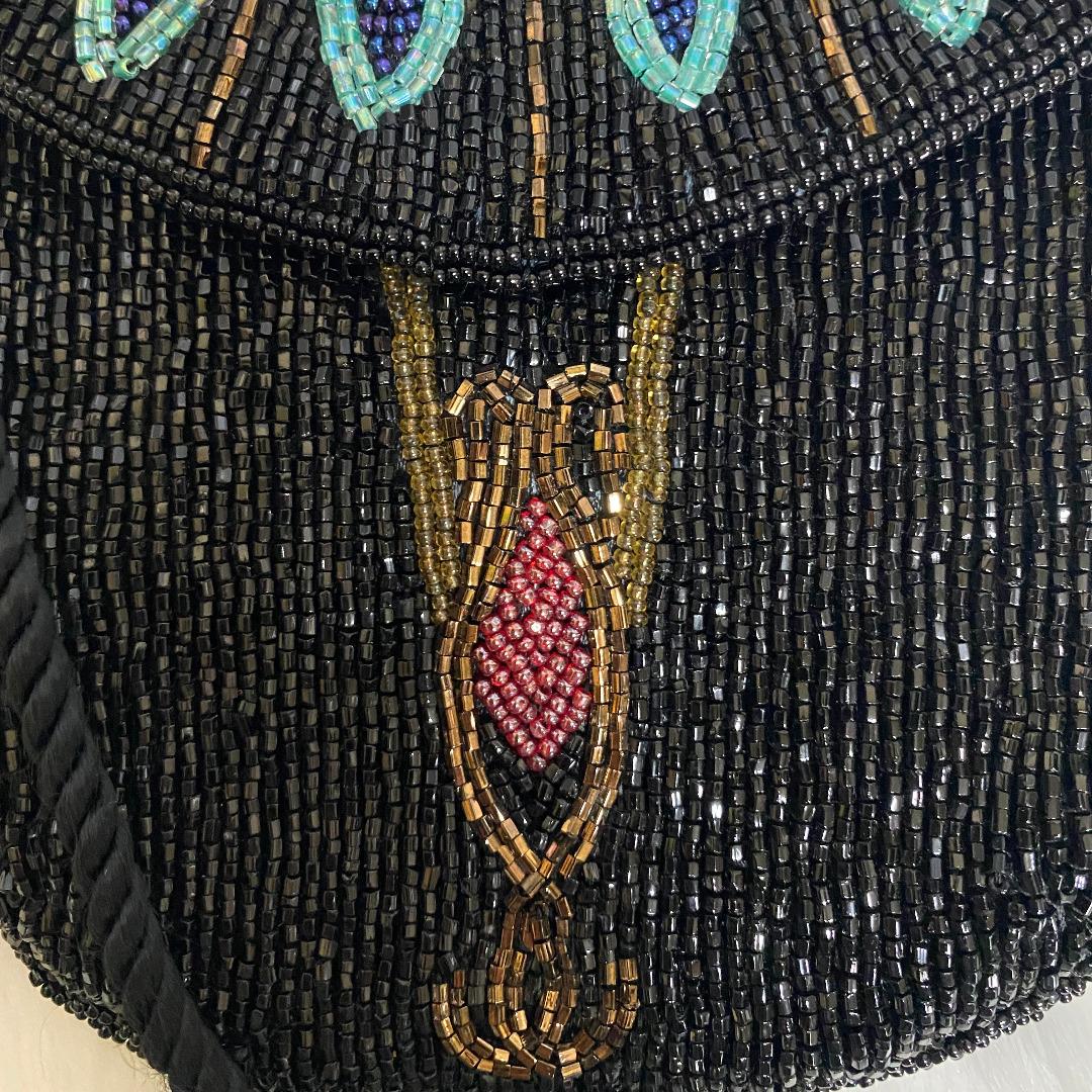 Japan Black Multicolor Fully Beaded Sling Bag (Category: Cross-body Bags) located in Mandaue City. Submitted by great.style.shoppe (Listing ID 1188474260, Image 3). Description: In very good condition. From Japan. 6.5 inches x 6.5 inches..