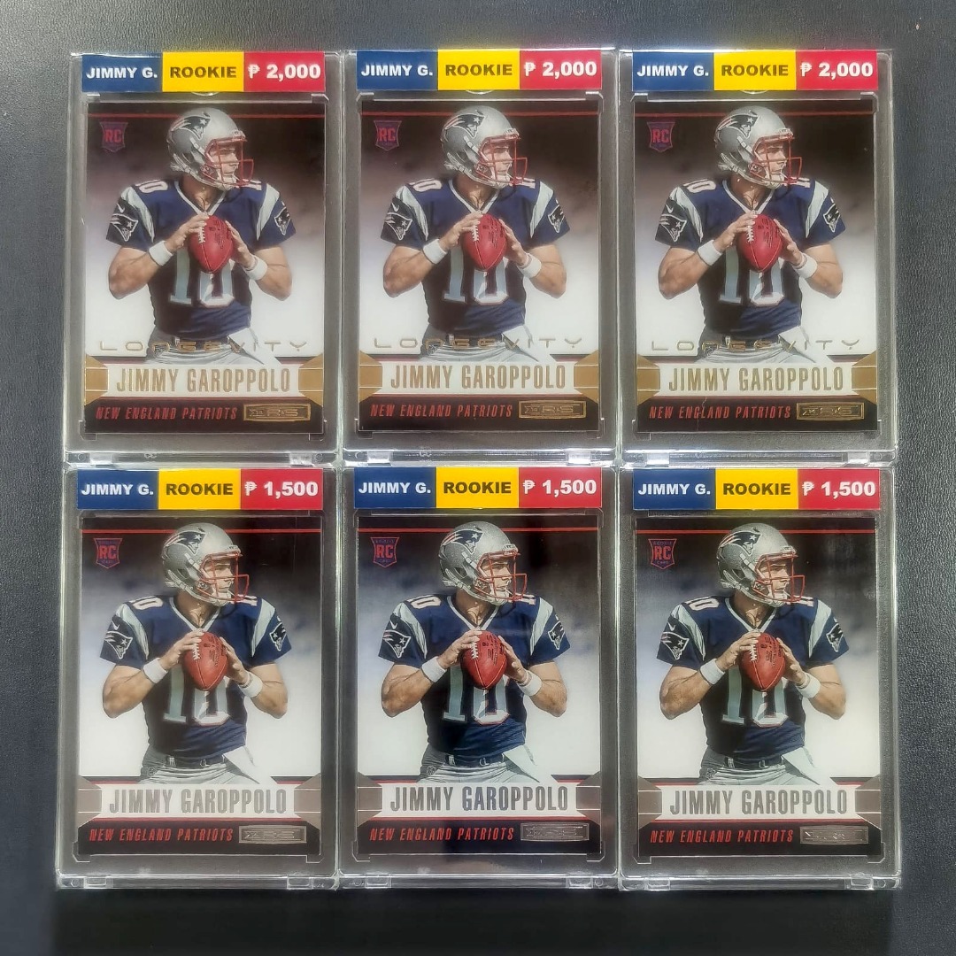Jimmy Garoppolo Rookie RC Gold Silver NFL Cards with Free Magnetic Case ...