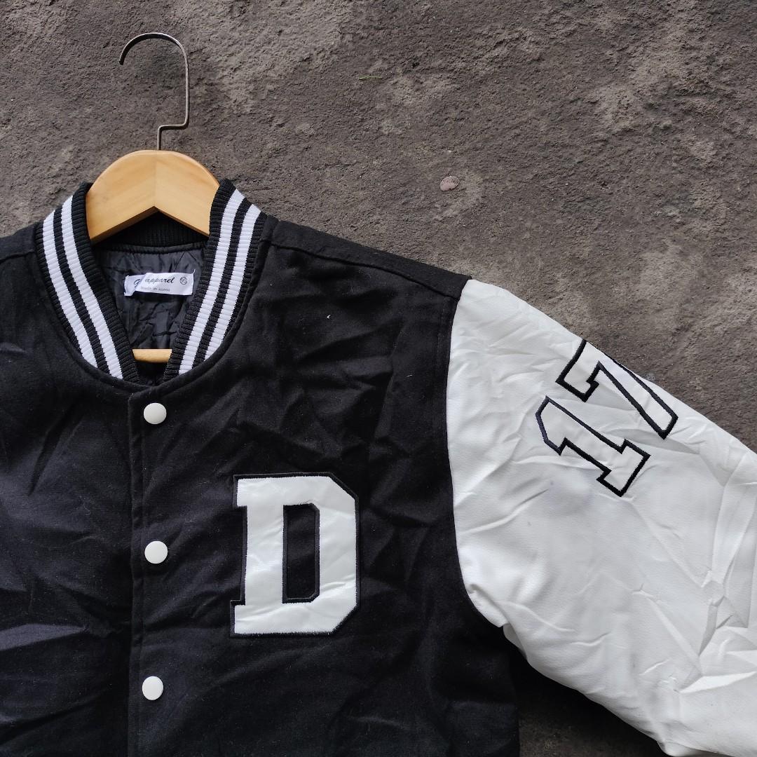 Black Varsity Jacket - Korean Men Fashion – 179CM.Korea