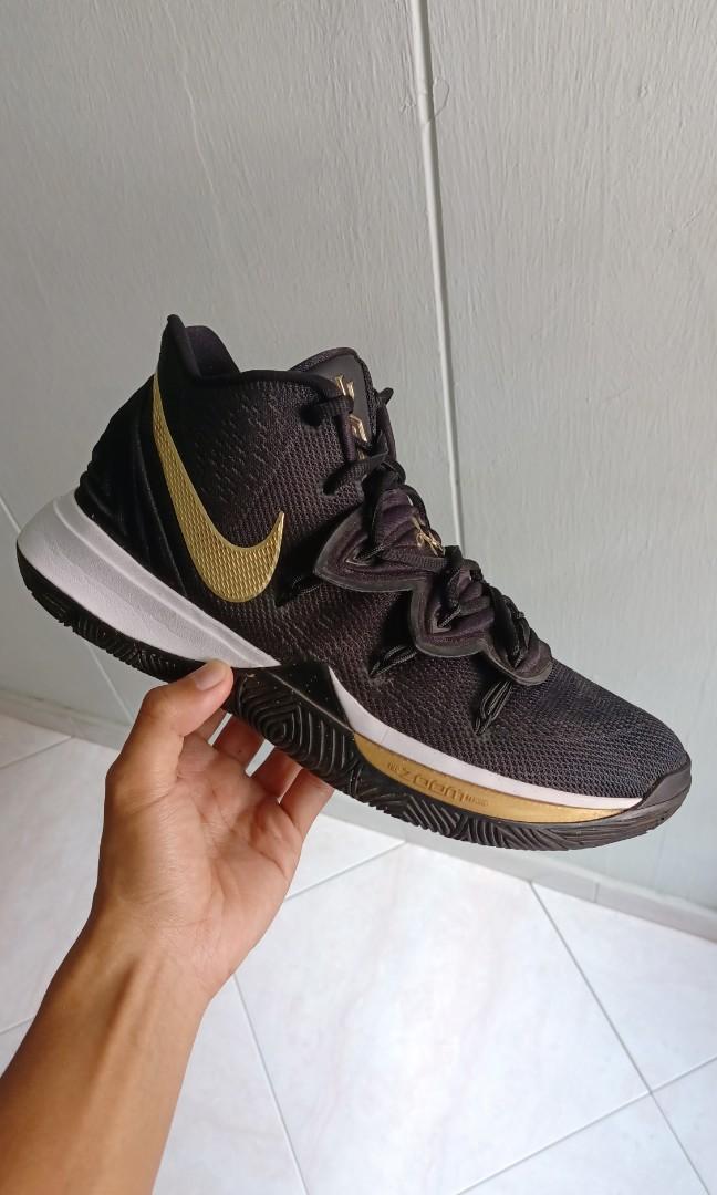 Kyrie 5 black and sale gold
