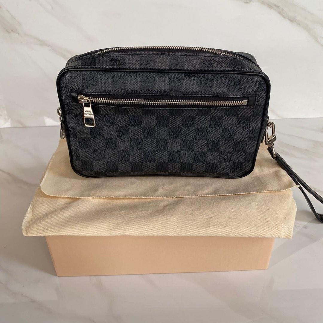 Ab Louis Vuitton Graphite Pochette Kasai Clutch Bag mens bag