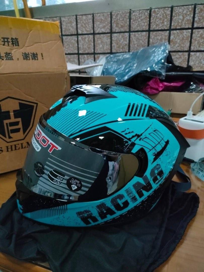LVS Motorbike helmet with DOT certified logo and double visor Model:702 ...