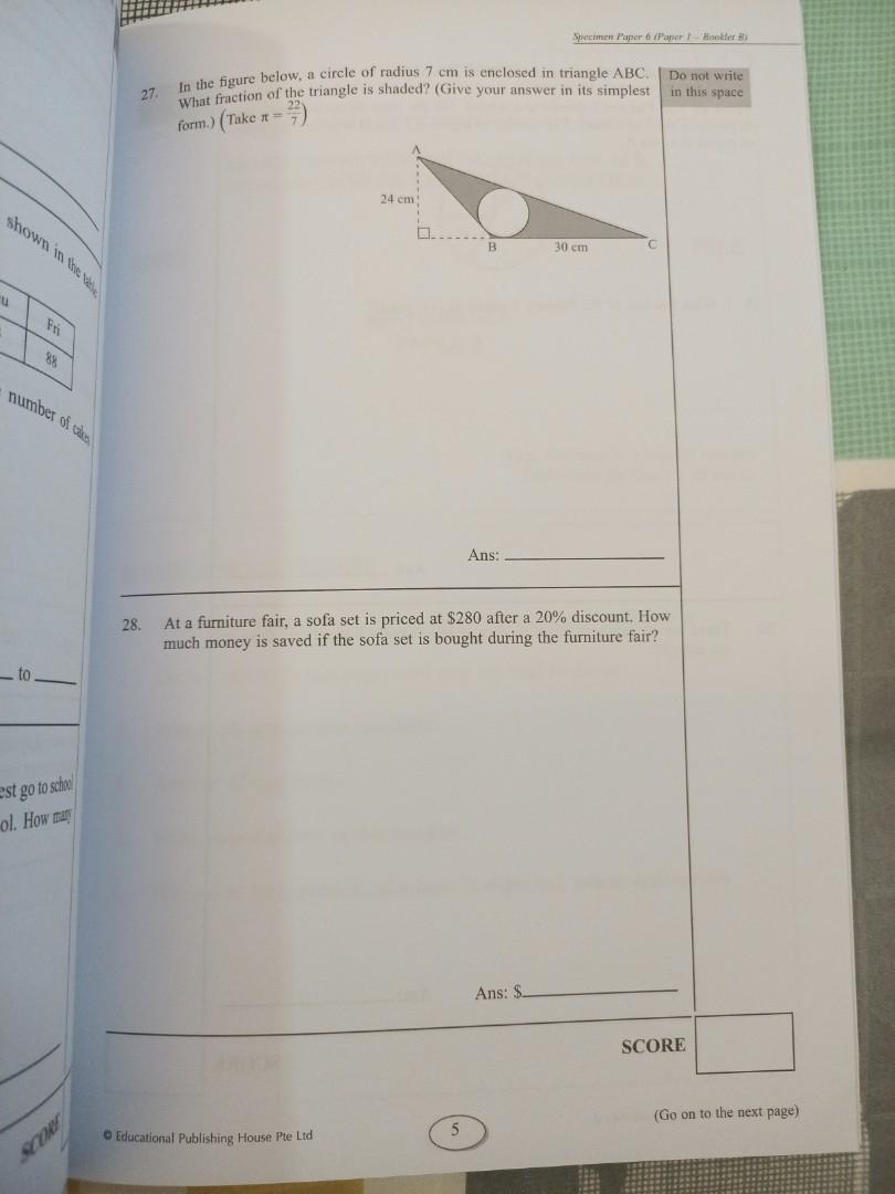 2022psle Math Paper Circle Math PSLE Practice epapers, Hobbies & Toys, Books & Magazines ...