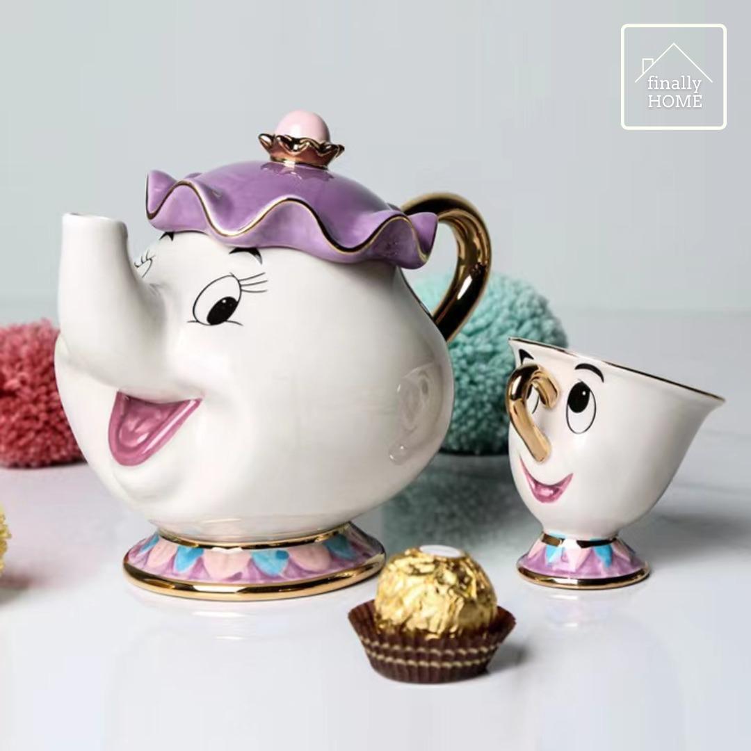 MRS POTTS AND CHIP BEAUTY AND THE BEAST TEACUP SAT, Furniture & Home