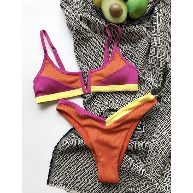 Multi colored two piece bikini, Women's Fashion, Swimwear, Bikinis ...