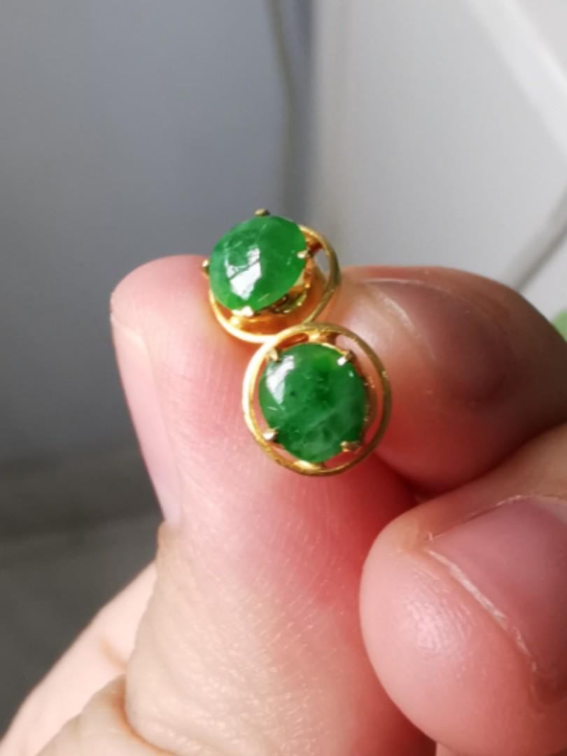 9ct Rose Gold Jade Earrings – Paisley's Antique Jewellery