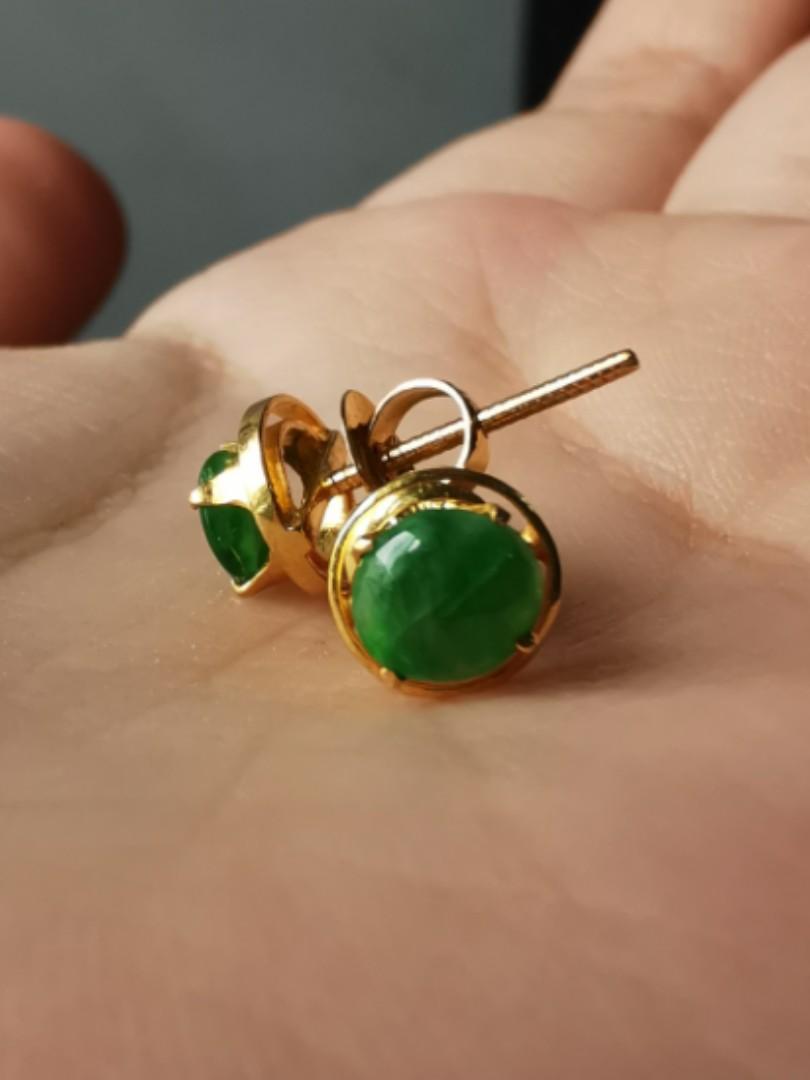 Gold and clearance jade earrings