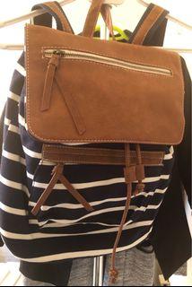 Navy & White Striped Fabric Summer / Beach Backpack