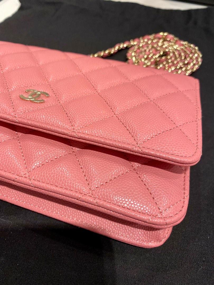 Chanel 22P Small Compact Wallet, Caviar, Pink GHW - Laulay Luxury