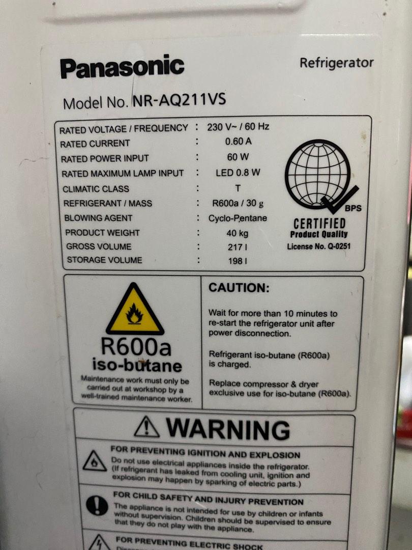 Panasonic inverter refrigerator, TV & Home Appliances, Kitchen