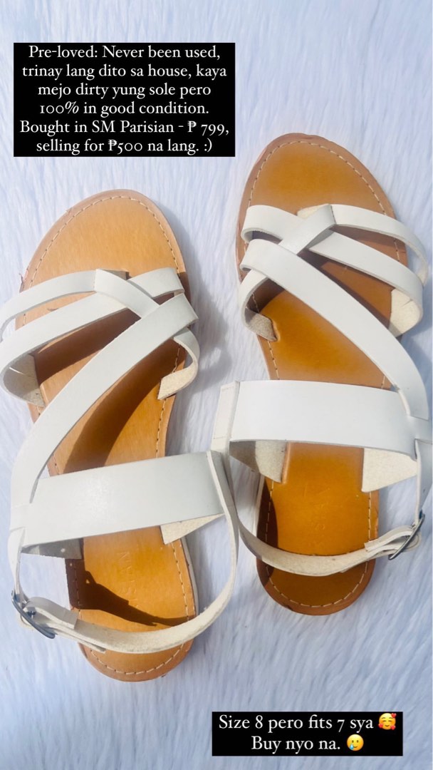 Parisian White Sandals, Women's Fashion, Footwear, Sandals on Carousell