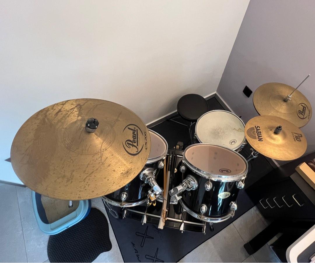 Pearl Target Drum Set (with Stool), Hobbies & Toys, Music & Media