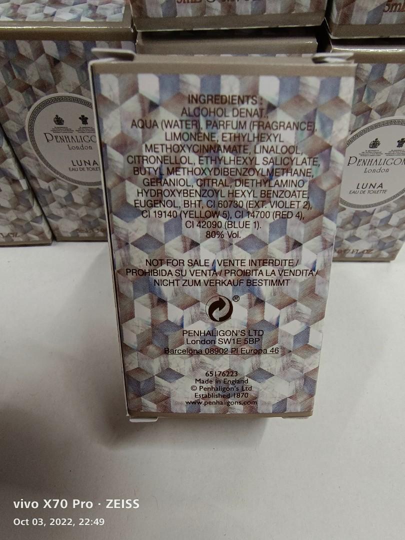 Penhaligon Luna Sample 5ml, Beauty & Personal Care, Fragrance