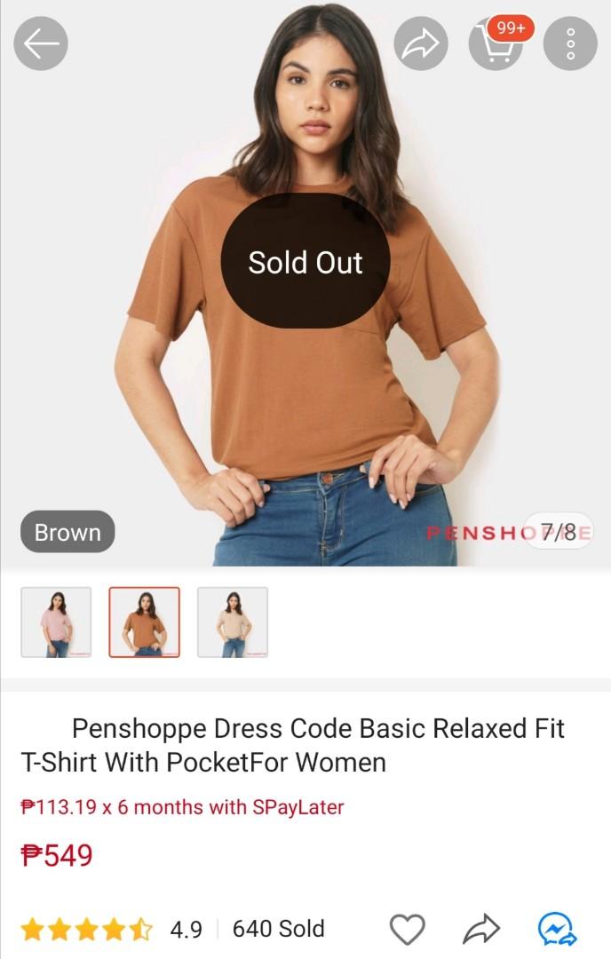Penshopee Basic Dress Code Relaxed Fit T-shirt, Women's Fashion, Tops ...