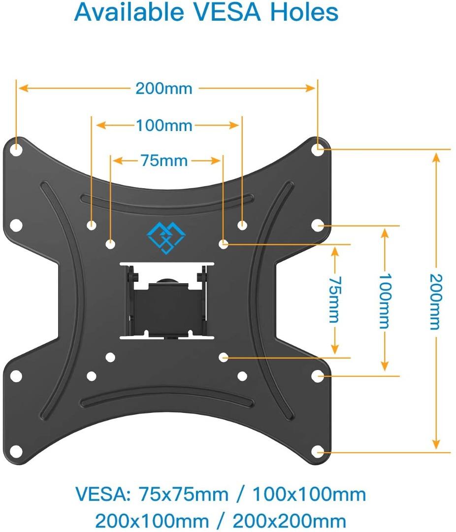 PERLESMITH TV Wall Bracket for Most 1342 Inch TVs, 35kg Weight