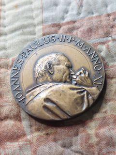 Pope Juanes Paul II old medal limeted edition solid bronze