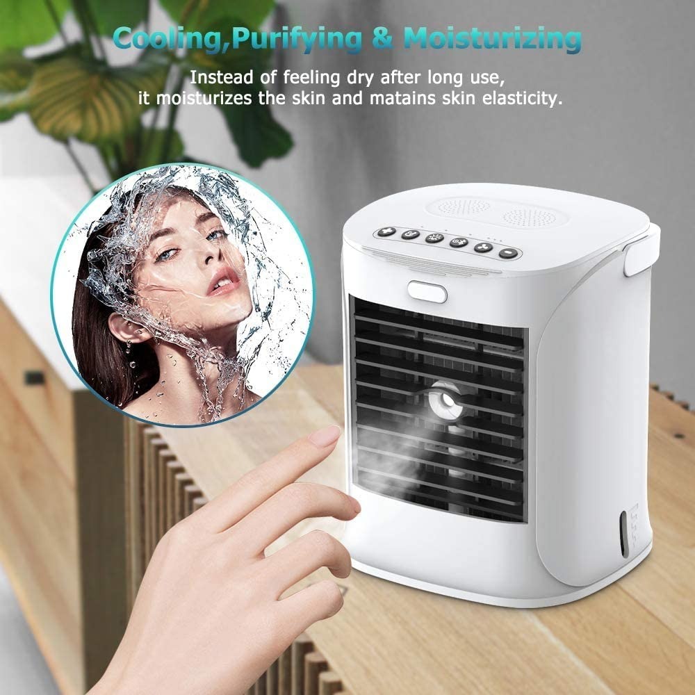 Personal Space Air Cooler with 3 Adjustable Speeds Winload Mini Air Cooler Desktop Misting Cooling Fan for Office Home 3-in-1 Personal Space Air Conditioner Fan 