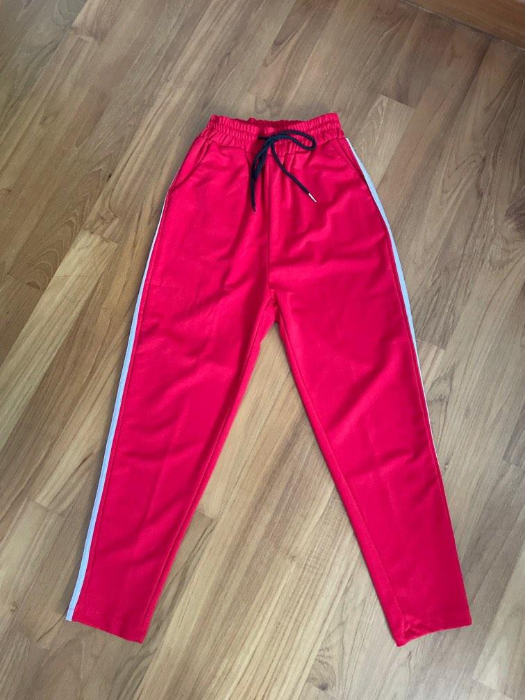 Red striped sweatpants sale