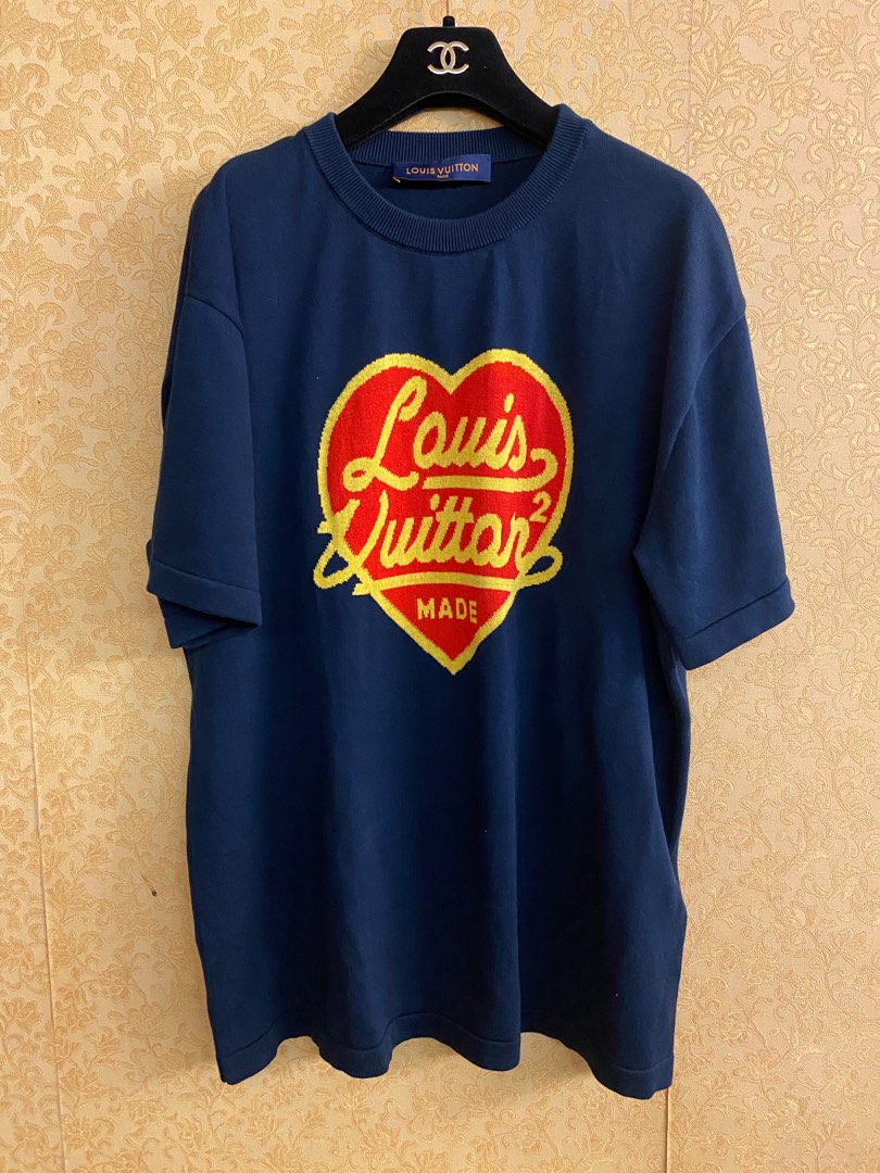Louis Vuitton, Shirts, Louis Vuitton Navy Nigo Heart Intarsia Tshirt