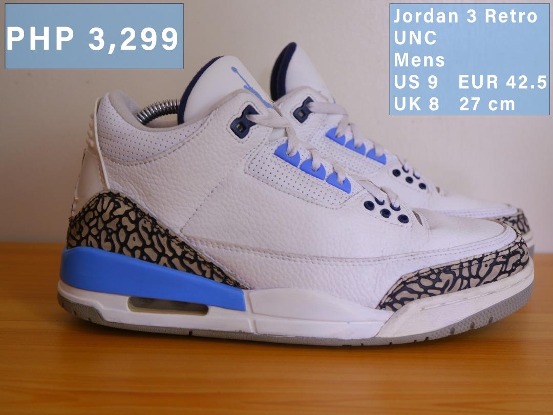 Unc jordan sales 3 for sale