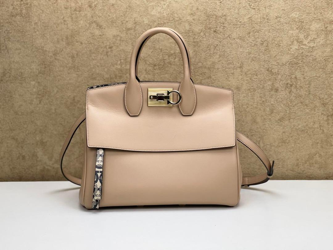 Ferragamo studio sales bag almond