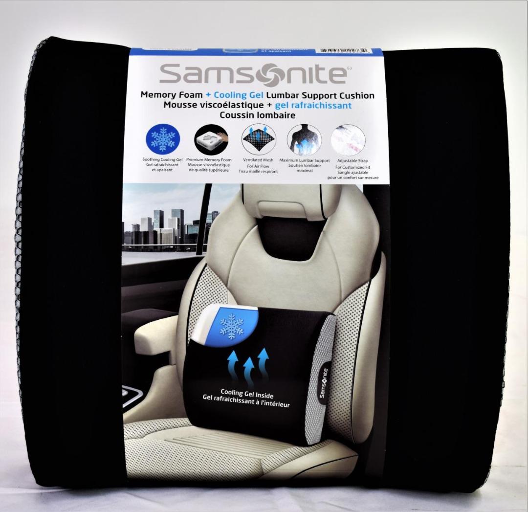 Samsonite memory foam cooling top gel lumbar support cushion
