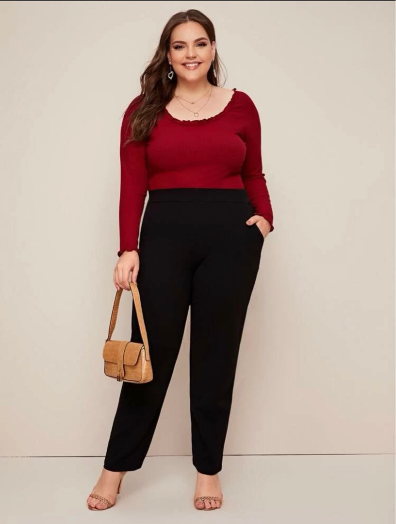 SHEIN PLUS SIZE FORMAL PANTS, Women's Fashion, Bottoms, Other Bottoms ...