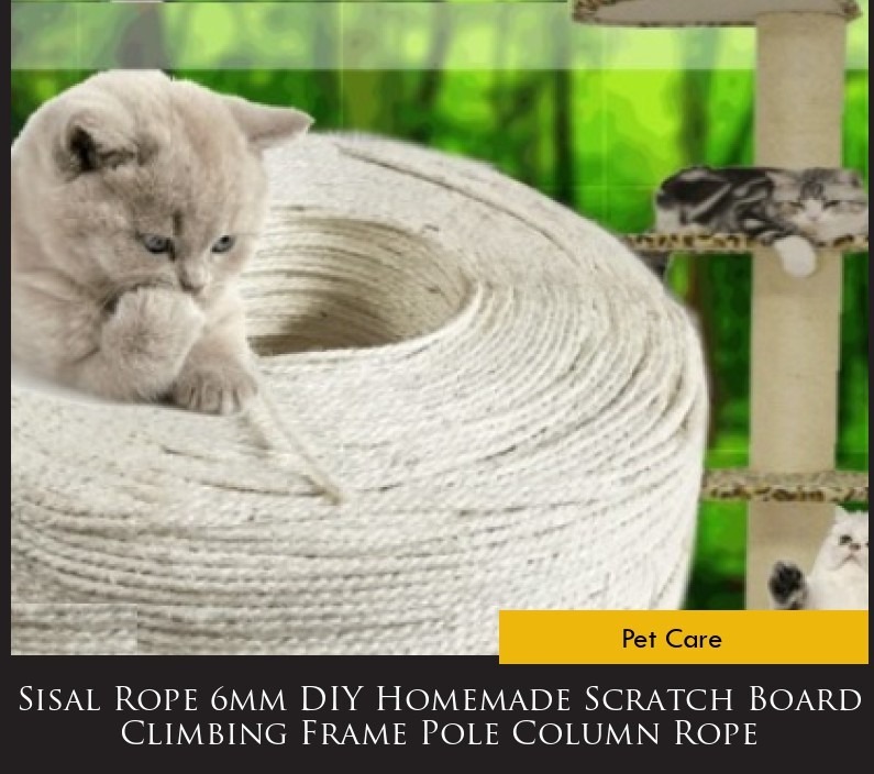 Sisal Rope 6mm DIY Homemade Scratch Board Climbing Frame Pole Column ...