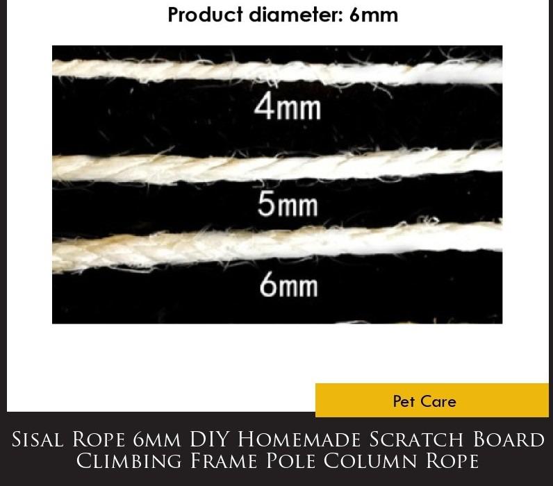 Sisal Rope 6mm DIY Homemade Scratch Board Climbing Frame Pole Column ...