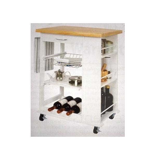 Sohl Furniture Kitchen Trolley WUNKTB02 White, Furniture & Home