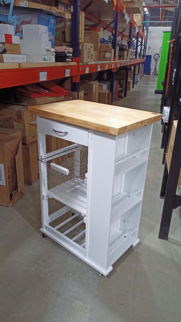Sohl Furniture Kitchen Trolley WUNKTB02 White, Furniture & Home