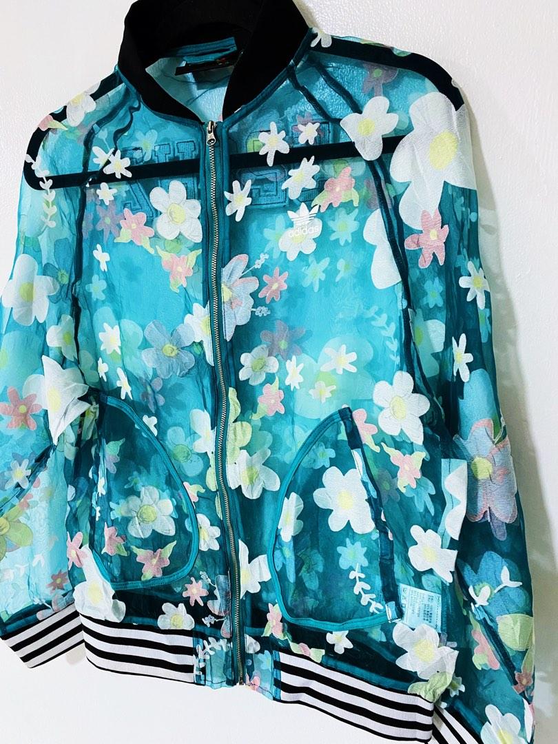 Adidas sheer floral jacket store