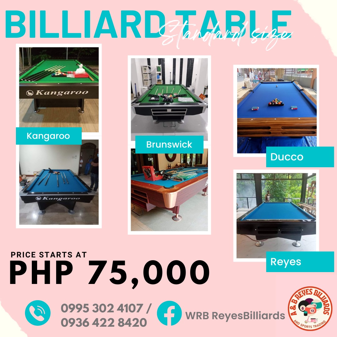 STANDARD BILLIARD TABLE FOR SALE, Sports Equipment, Sports & Games