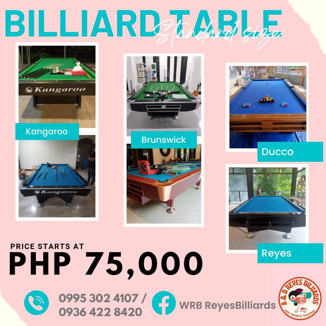 STANDARD BILLIARD TABLE FOR SALE, Sports Equipment, Sports & Games