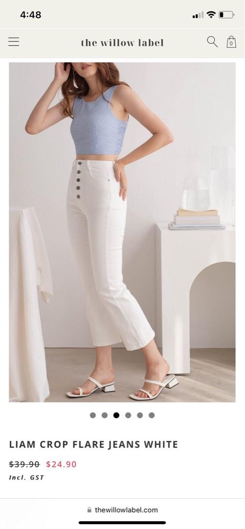 LIAM CROP FLARE JEANS WHITE