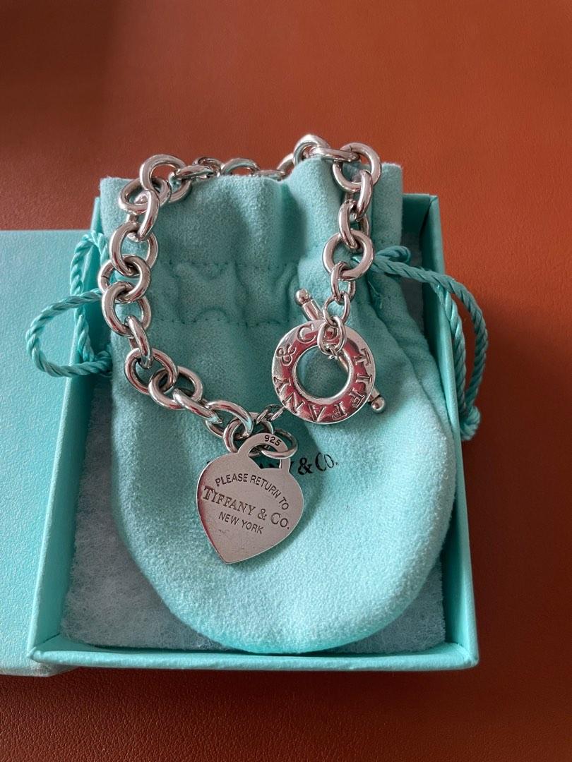 Return to Tiffany Heart Tag Toggle Bracelet in Silver, Size: Small