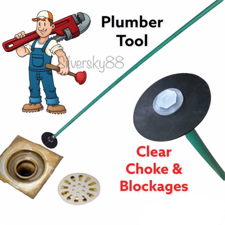 Toilet floor trap rubber plunger choke blockage remover, Furniture