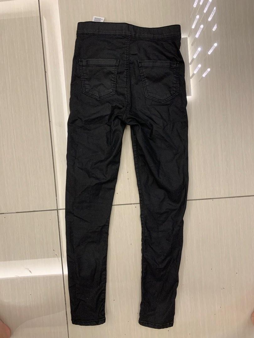 Topshop black discount coated joni jeans