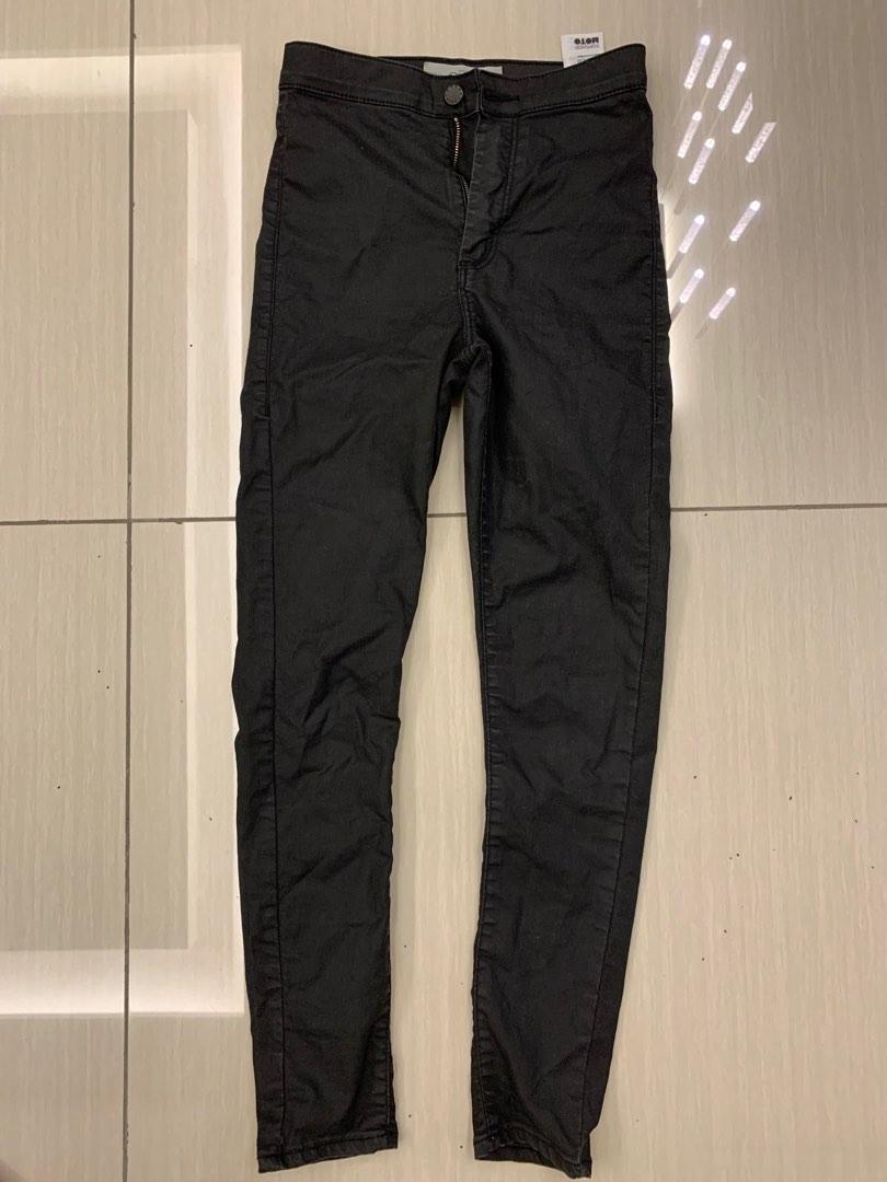 Topshop black coated hot sale joni jeans