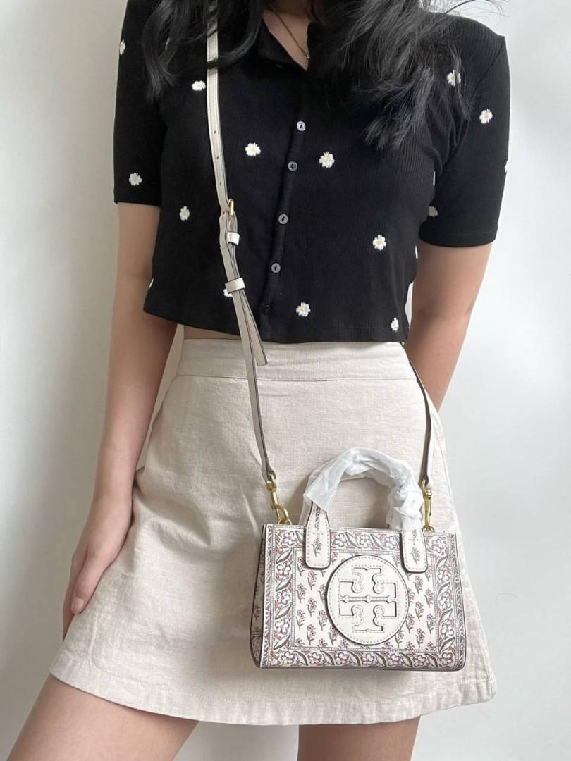 Tory Burch Ella Printed Leather Micro Tote Bag 18x12x7